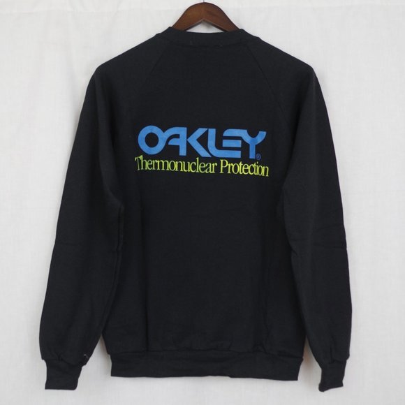 New Old Stock Oakley Thermonuclear Protection USA Made Black Sweatshirt Large - Picture 4 of 5